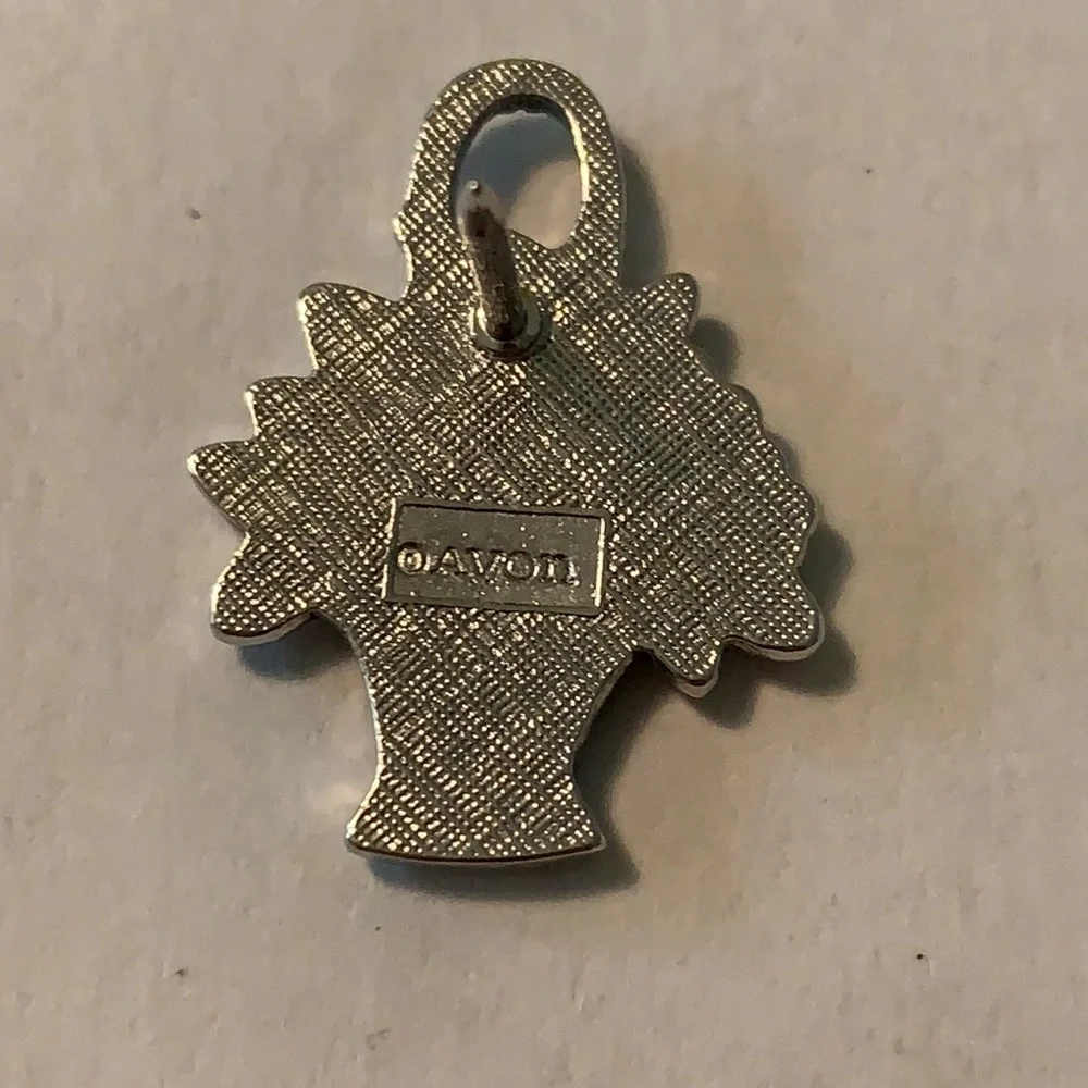 Vintage Avon silver flower basket pin